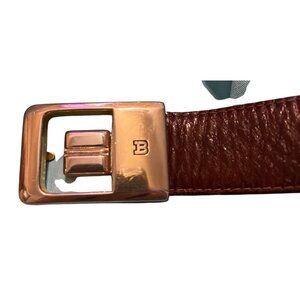 Bally Mens Brown Leather Belt Size 38